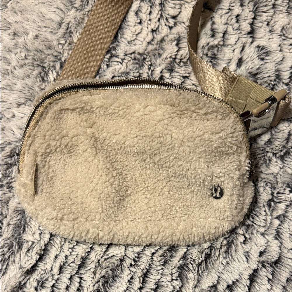 Lululemon Cream Sherpa Belt Bag